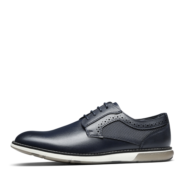 [CrossFlex GentEdge] Men's Polished Plain Toe Oxford Dress Sneakers - BLUE - 1